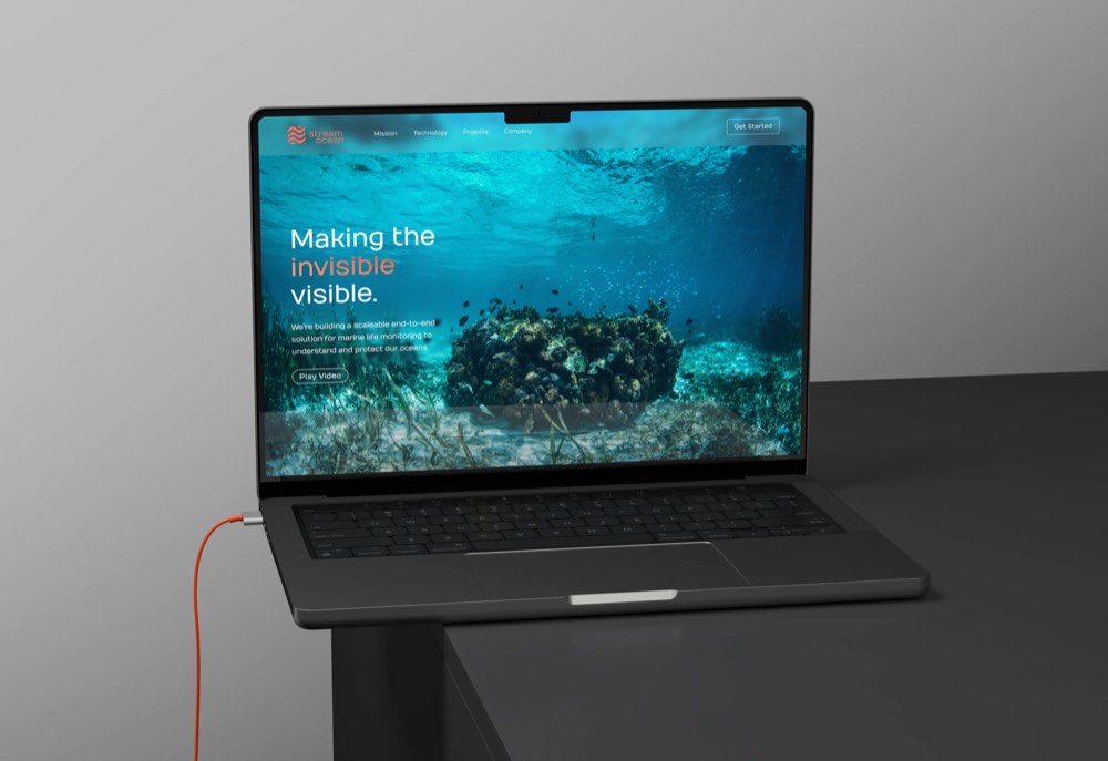 Stream Ocean marketing site on a laptop